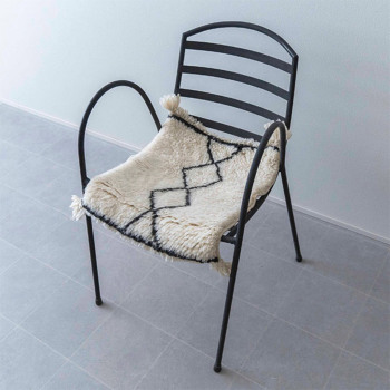 nordic ベニワレン シートラグ Cross chain ホワイト 40角 インテリア