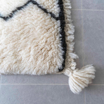 nordic ベニワレン シートラグ Cross chain ホワイト 40角 インテリア