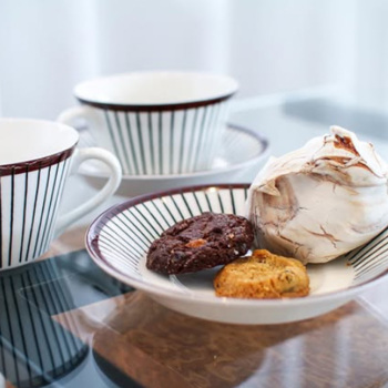 グスタフスベリ / リンドベリ RIBB(リブ) ティーカップ＆ソーサー