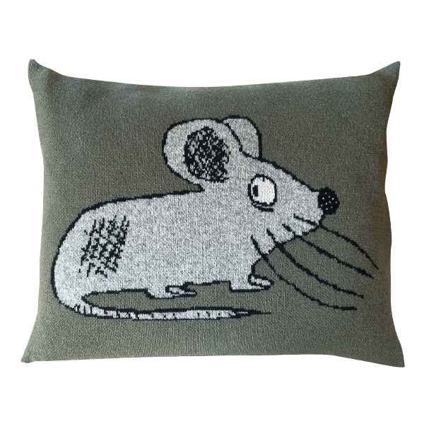 ファブラスグース BIG BOOTY MOUSEクッション カーキ (40×50cm