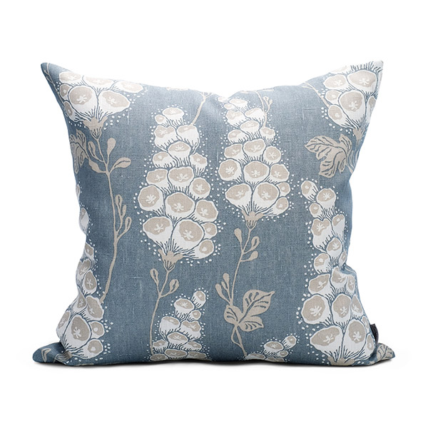 リトルファント クッション(中材込) 50×50cm Flora ダスティーブルー