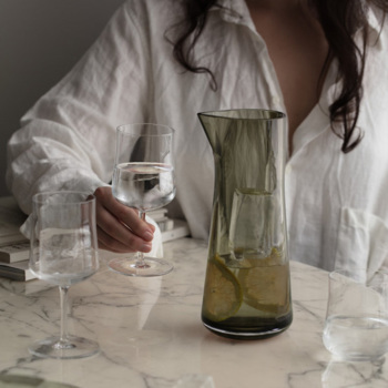 Orrefors Swedenグラス　２個 Orrefors Metropol Beer Glass Crystal Black Clear Mouth Blown